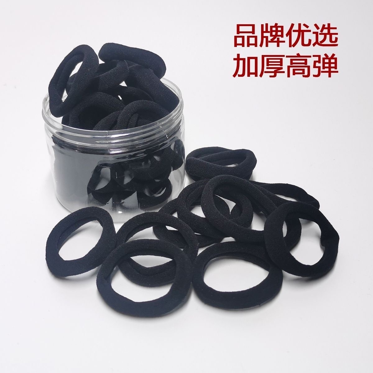 Black hair tie, high-elasticity hair tie, genuine seamless high-elasticity rubber band, thickened and thickened strong rubber band Application Scenario