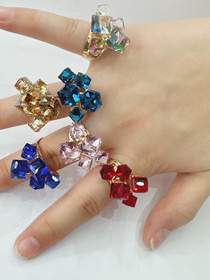 Dice Ring Shaped Ring Delicate Ladies Ring Fashion Jewelry Sparkling diamond ring
