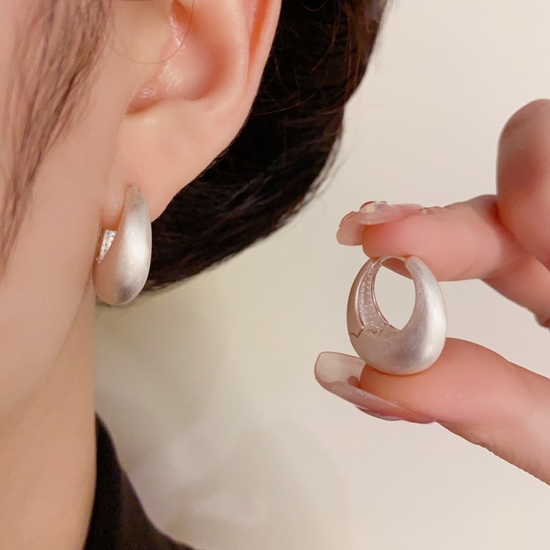 饰品耳饰耳环小众设计感哑金拉丝耳扣详情图4