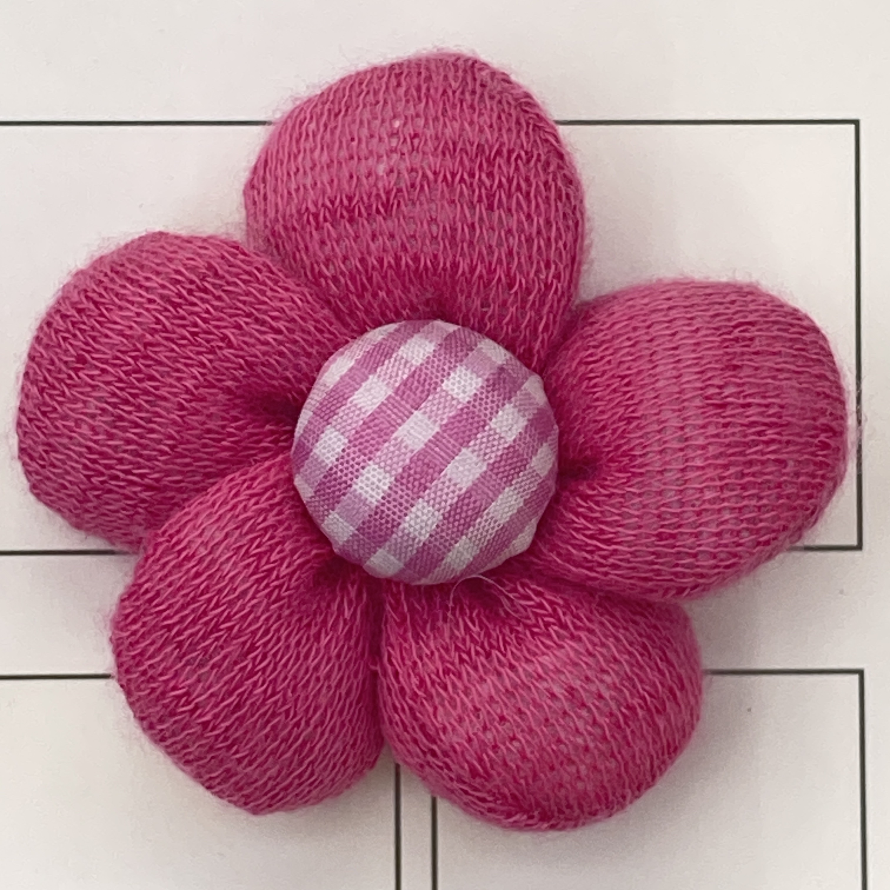 彩色毛线韩版格扣充棉五瓣花布艺配件5.5公分详情图4