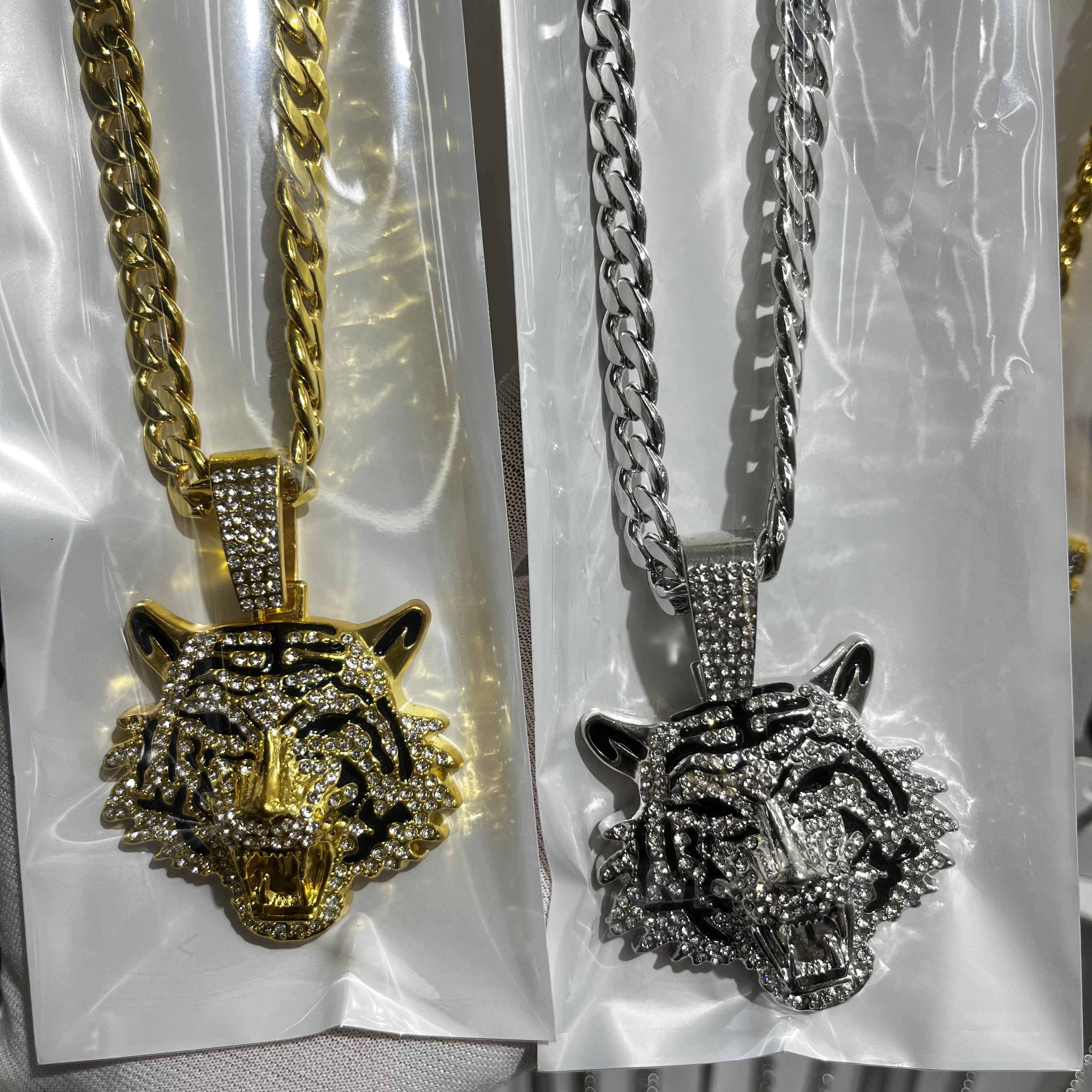森罗饰品 跨境嘻哈项链大吊坠NK链欧美Hiphop古惑仔大吊牌项链细节图