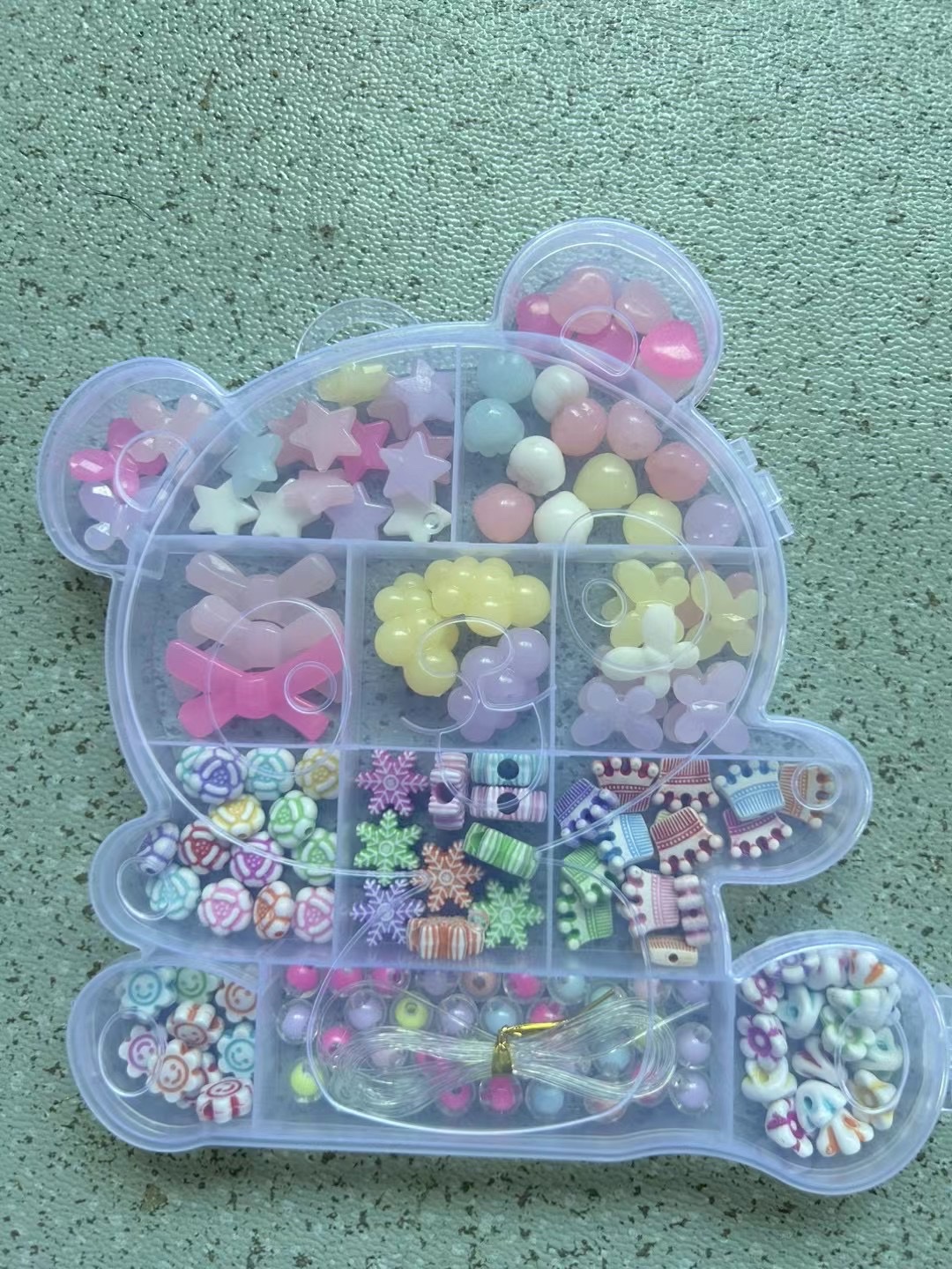 大号粉色卡通串珠，儿童DIY串珠，可爱，时尚，益智类玩具