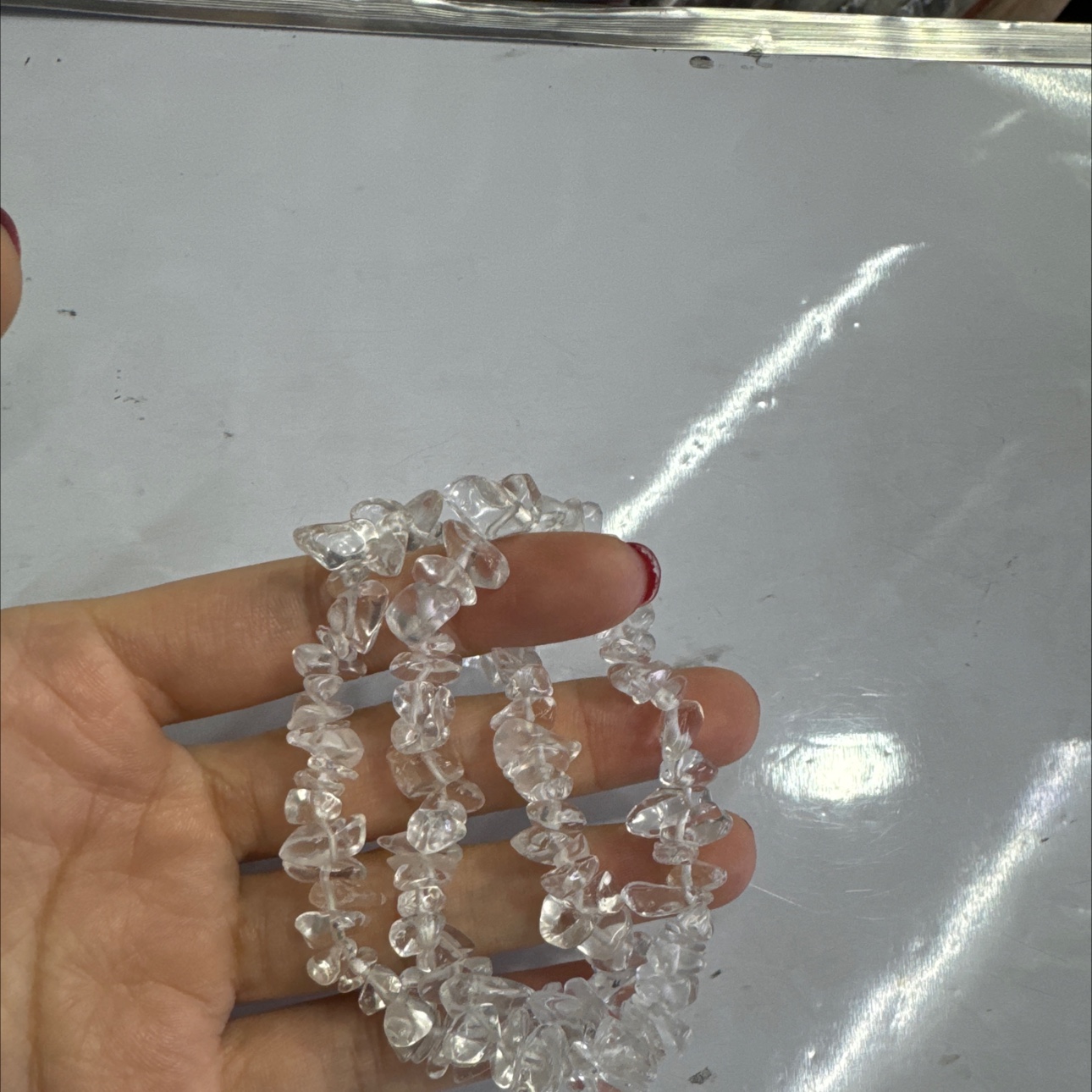 天然水晶玛瑙七彩碎石弹力手链不规则欧美跨境手饰批发手链饰品手串细节图