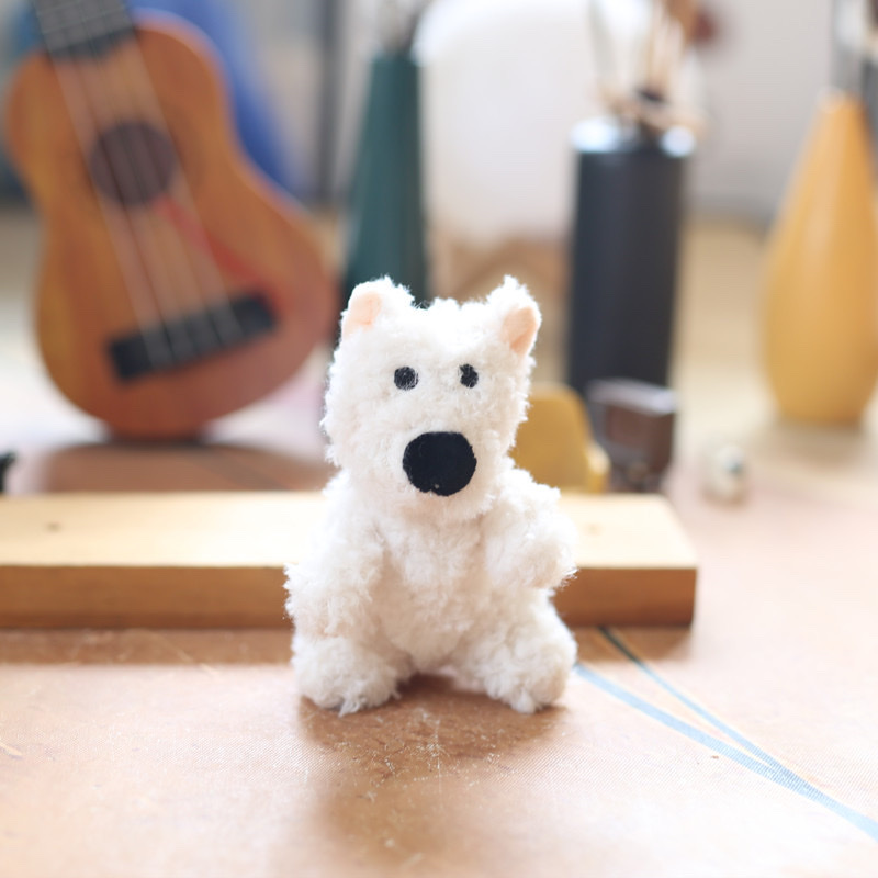可爱西高地小狗毛绒公仔挂件卡通小狗钥匙扣公仔包包挂饰抓机娃娃 毛绒玩具毛绒玩具小挂件详情图4