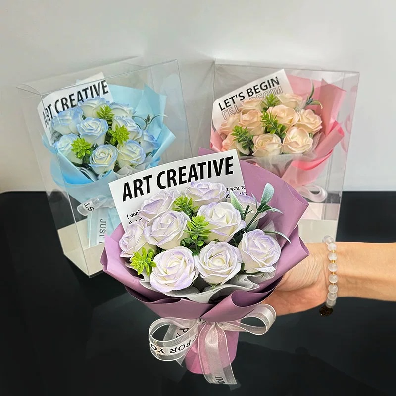 迷你见面玫瑰成品口袋小花束教师节永生花仿真花干花伴手礼送老师永生花永生花束教师节礼物花产品图