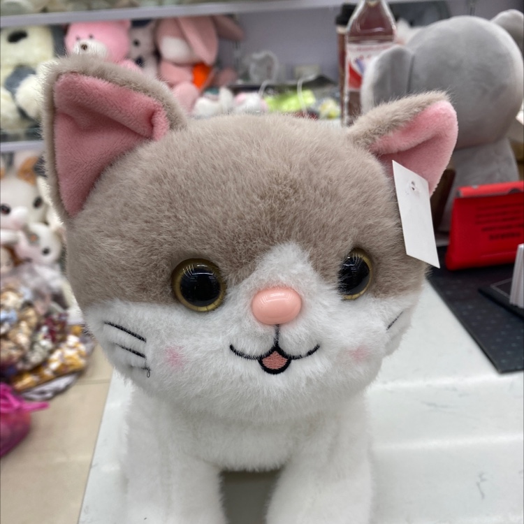 吐舌猫小动物毛绒玩具 娃娃玩偶 软体抱枕 睡觉安抚公仔 适合儿童赠品