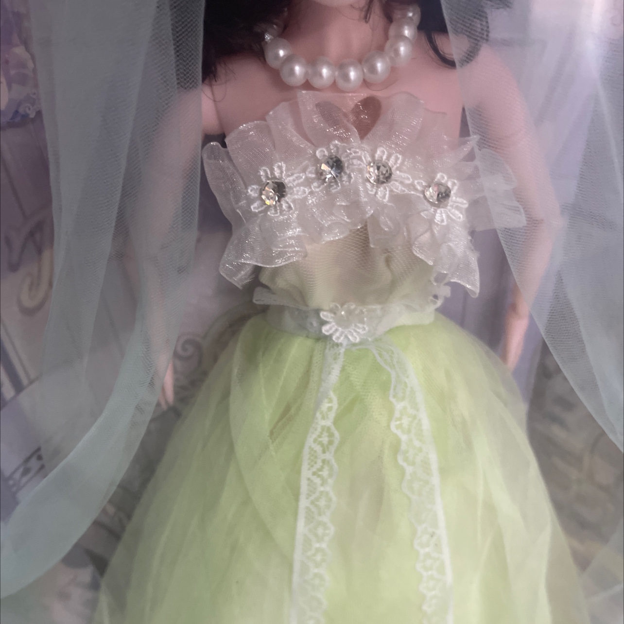 Wedding dress doll. Hand joint detail image 4