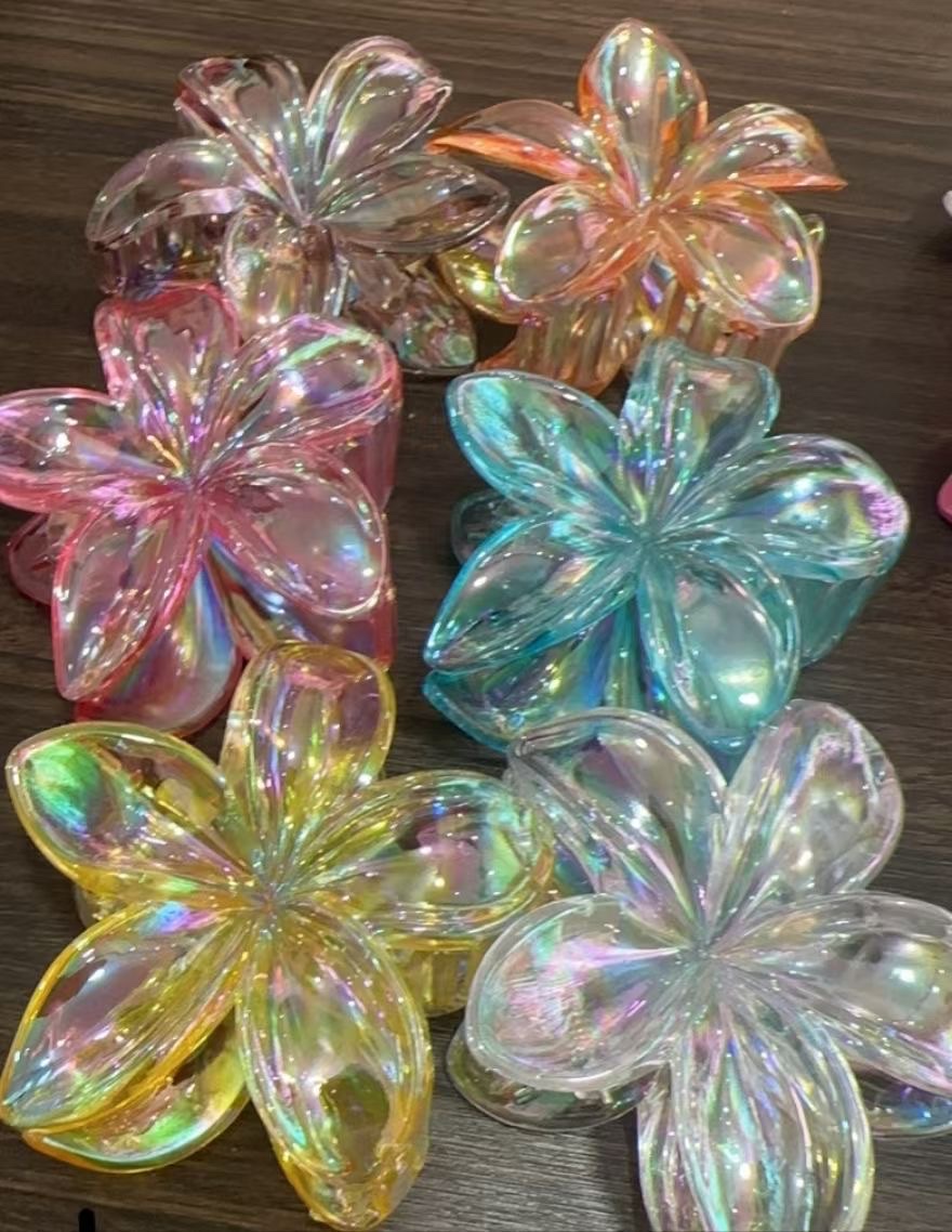 米咖色鸡蛋花 流行饰品磨砂鲨鱼夹 秋冬韩系新款妮妮饰品女性饰品头饰 莫兰迪色 头饰详情图5