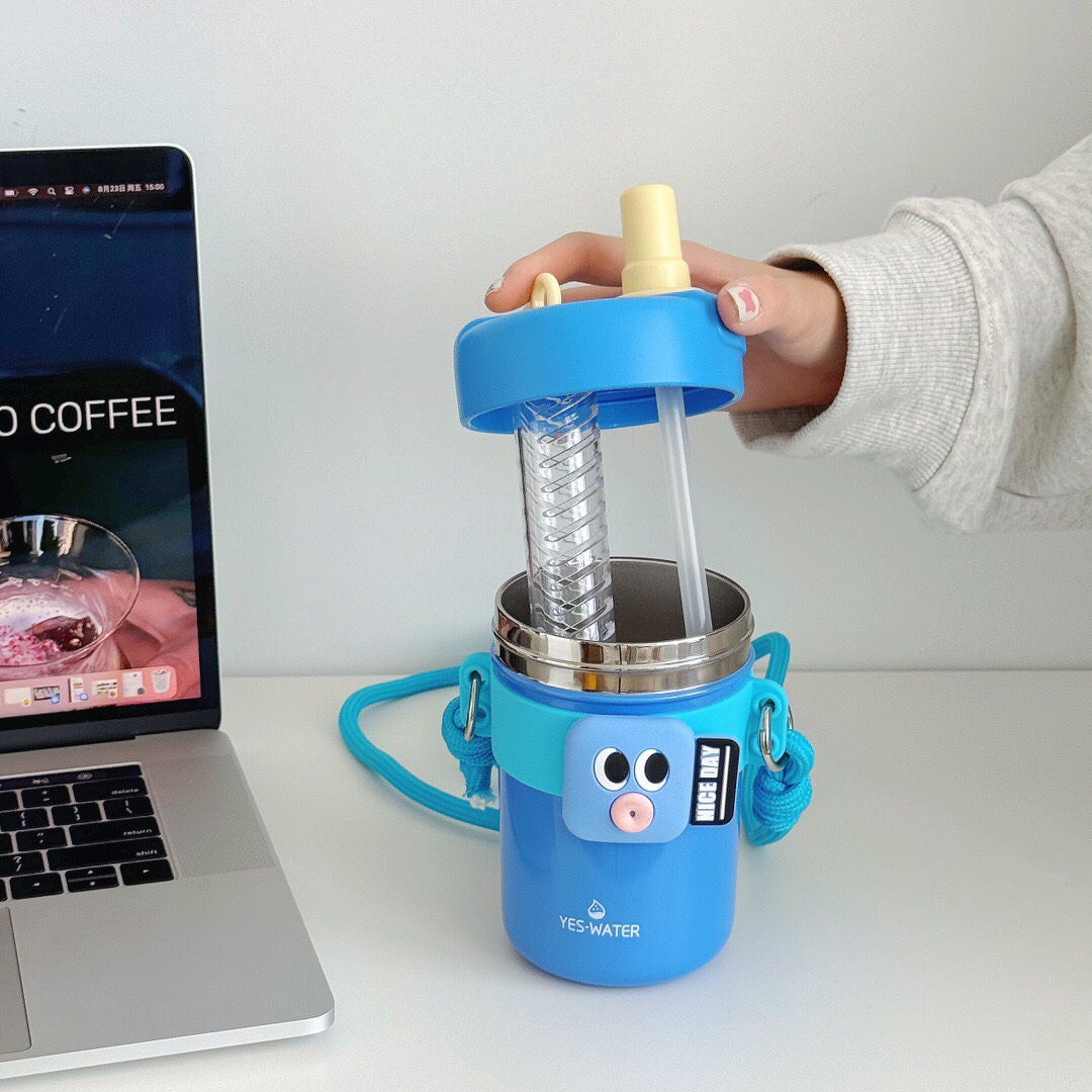 搞怪趣味保温杯水杯保温大容量斜挎详情图5