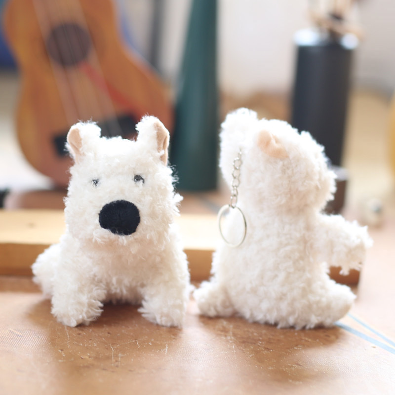 可爱西高地小狗毛绒公仔挂件卡通小狗钥匙扣公仔包包挂饰抓机娃娃 毛绒玩具毛绒玩具小挂件图