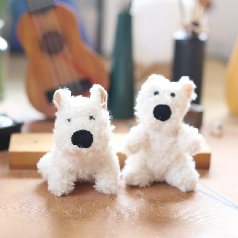 可爱西高地小狗毛绒公仔挂件卡通小狗钥匙扣公仔包包挂饰抓机娃娃 毛绒玩具毛绒玩具小挂件产品图