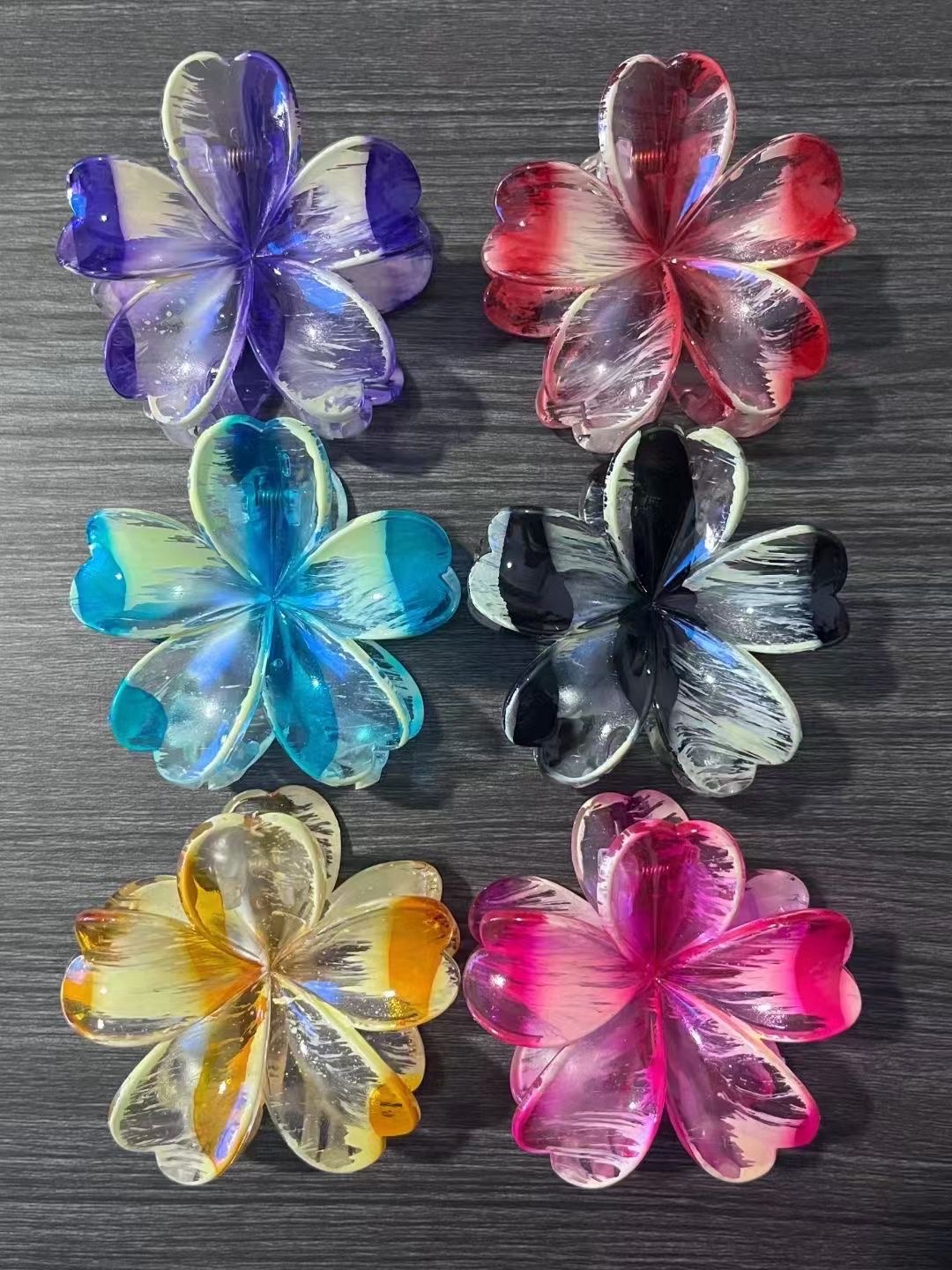 韩系花朵抓夹头饰发饰 鸡蛋花时尚女士头饰发夹 鲨鱼夹流行饰品妮妮饰品 糖果色 马卡龙色 女性头饰详情图6