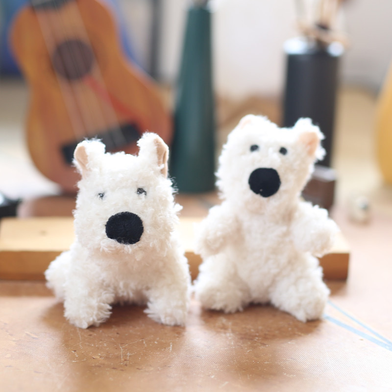 可爱西高地小狗毛绒公仔挂件卡通小狗钥匙扣公仔包包挂饰抓机娃娃 毛绒玩具毛绒玩具小挂件细节图