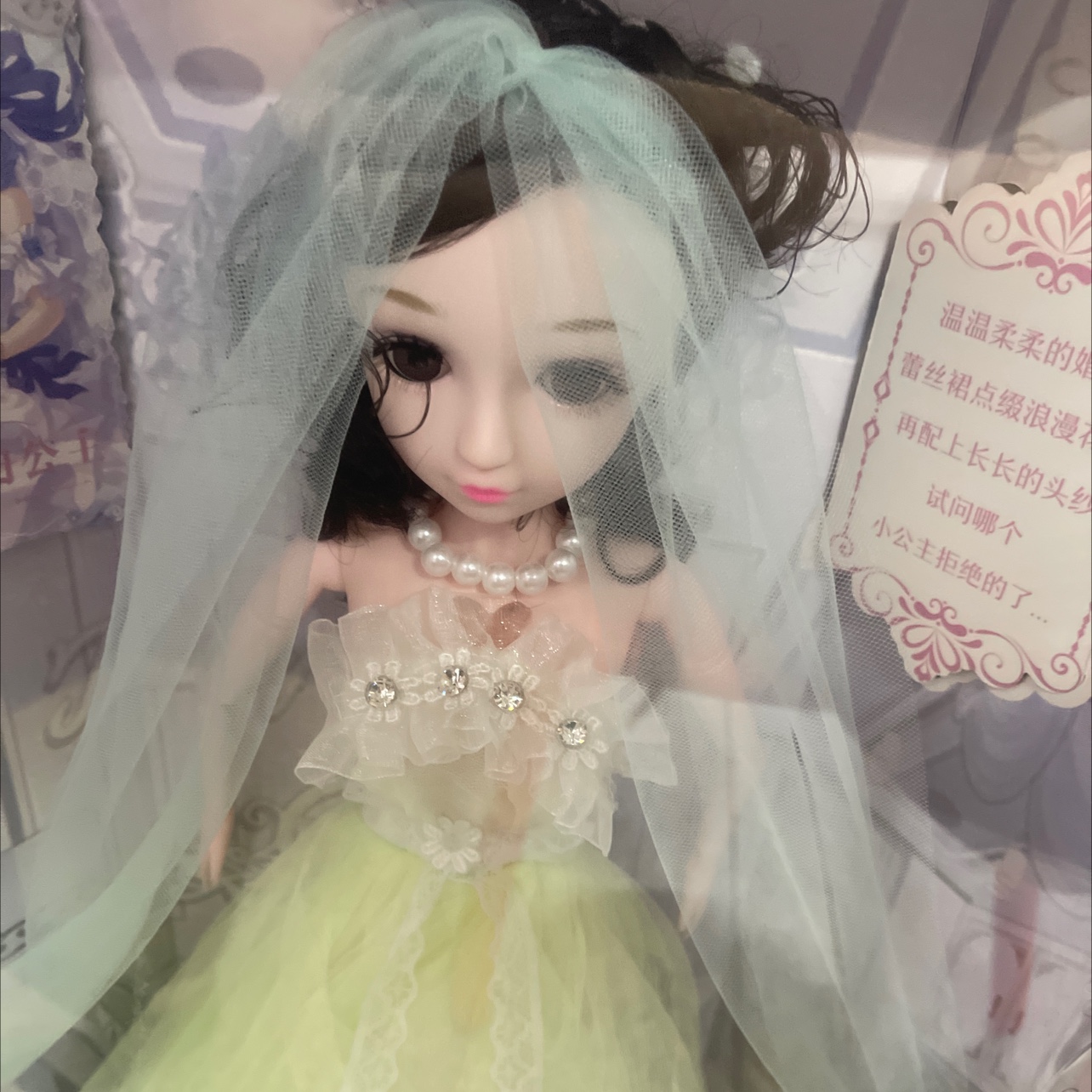 Wedding dress doll. Hand joint details Picture