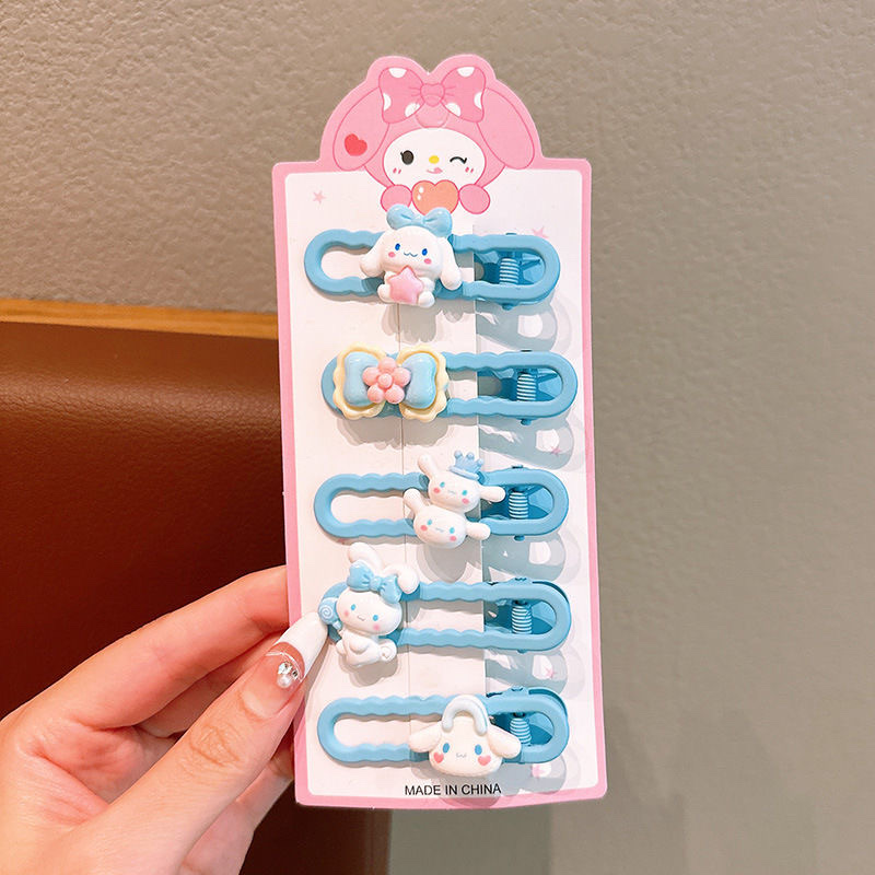 Hair clip set for girls, sweet broken hair clips, cute hair clips, children's cartoon Kulomi side clips, no damage to hair detail image 4