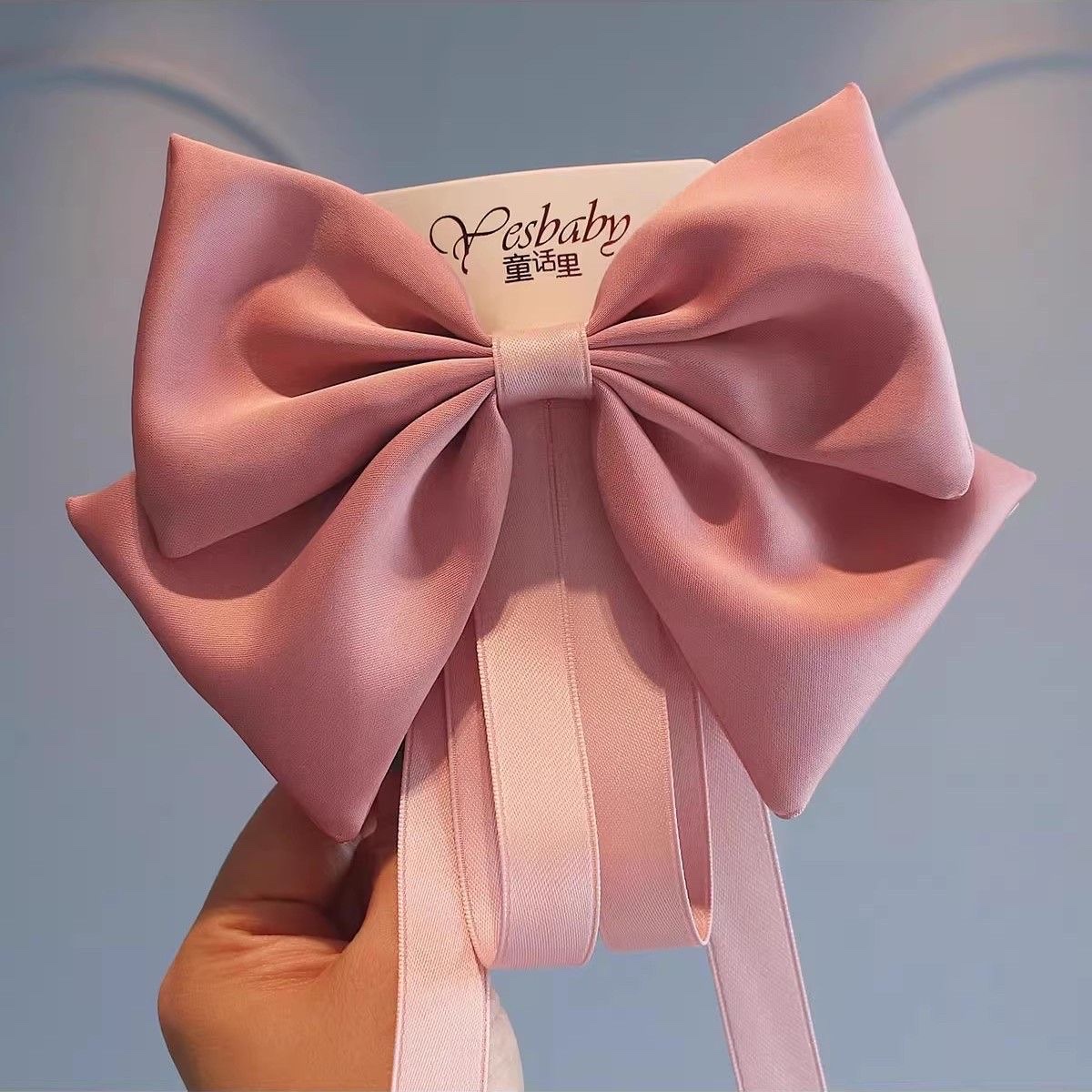 夏季超大头饰蝴蝶结飘带发夹高级后脑勺马尾弹簧夹子发饰发卡17