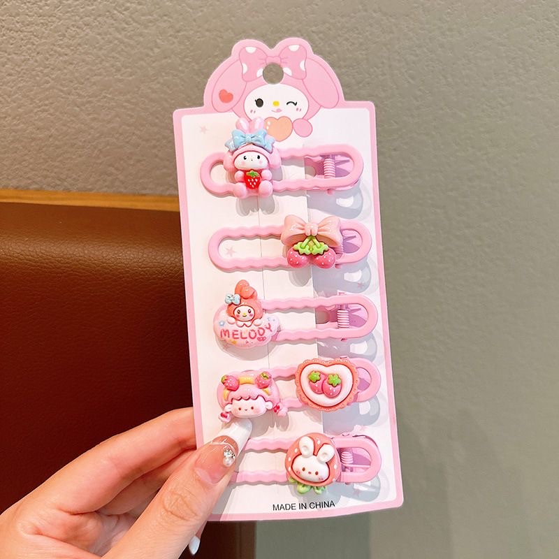 Hair clip set for girls, sweet broken hair clips, cute hair clips, children's cartoon Kulomi side clips, no damage to hair detail image 8