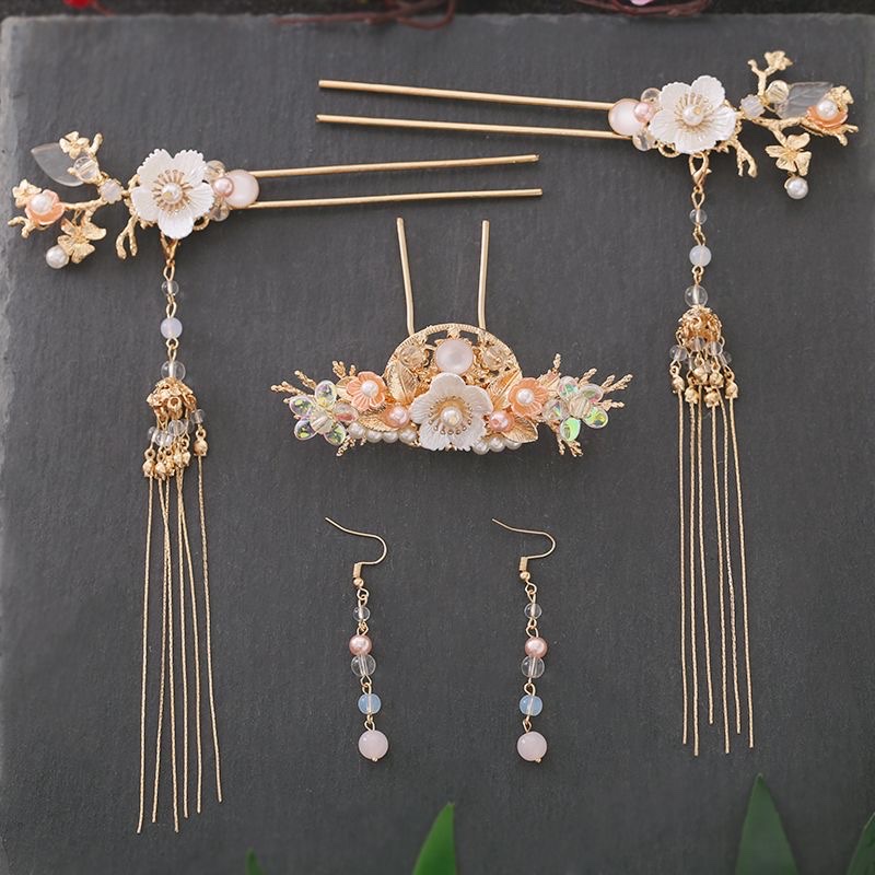 Hanfu headwear, women's accessories, hairpins, ancient costume hair accessories, ancient-style hair clips, tassels, hair hairpins, fairy-like women's suits, step shaking detail image 7