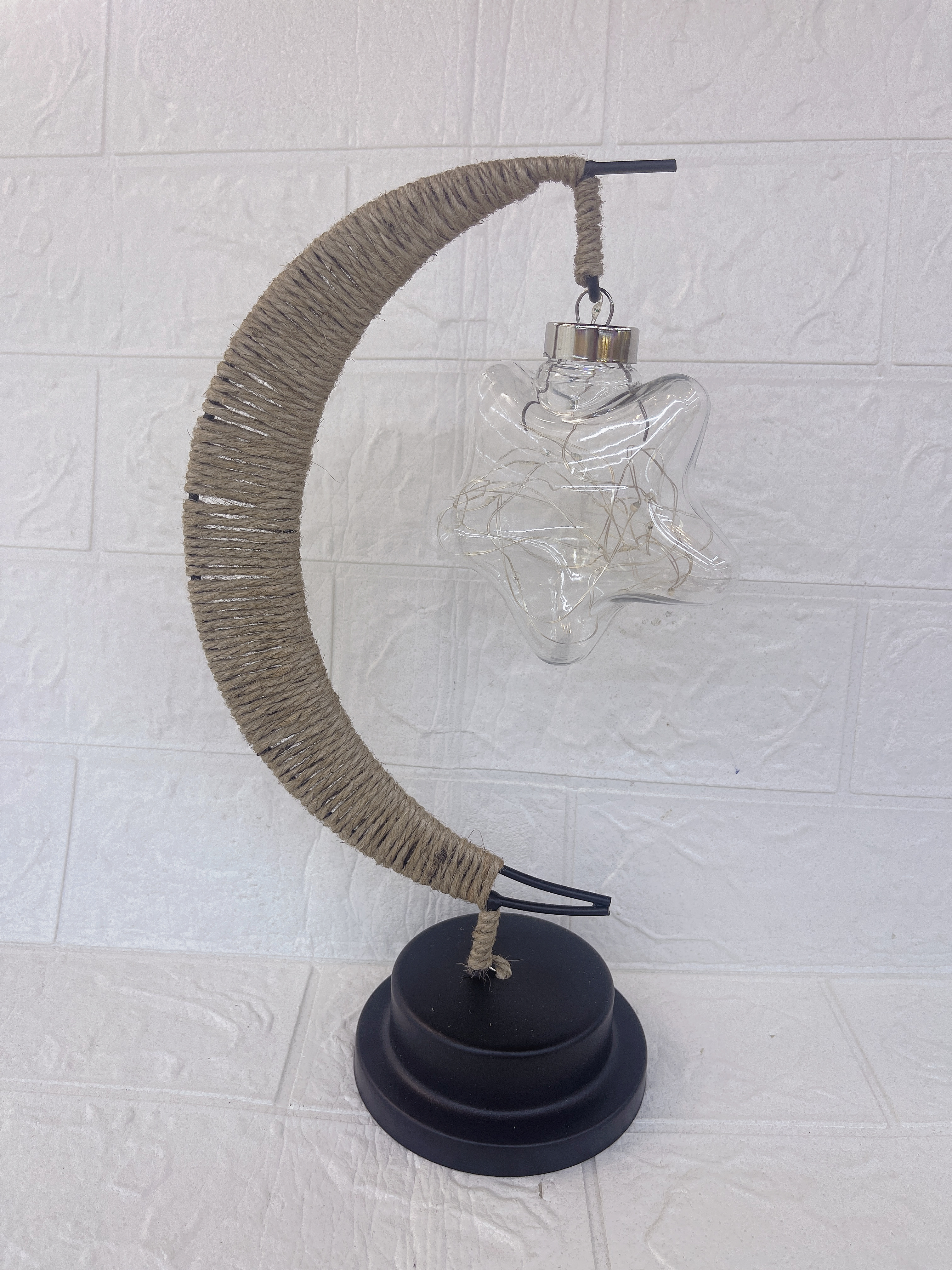 LED灯摆件简约现代家居摆件 艺术装饰品 餐桌摆件手工麻绳 工艺品装饰家居摆件醒花桶产品图