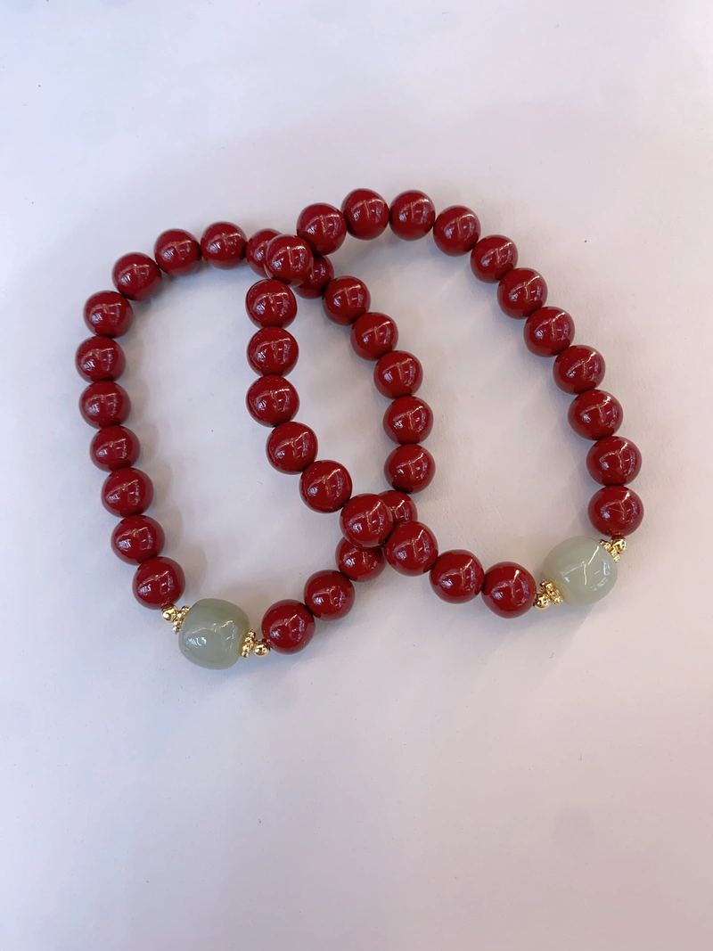 Traditional Retro Hetian Jade Bucket Pearl Cinnabar Bracelet For Women
Jewelry Gift Bracelet