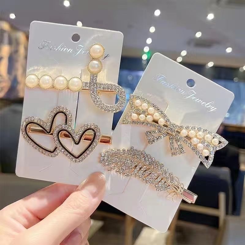 Crystal hair clips, bangs clips, broken hair, female side, back of the head bow headpiece, new side clips, duckbill clips detail image 7