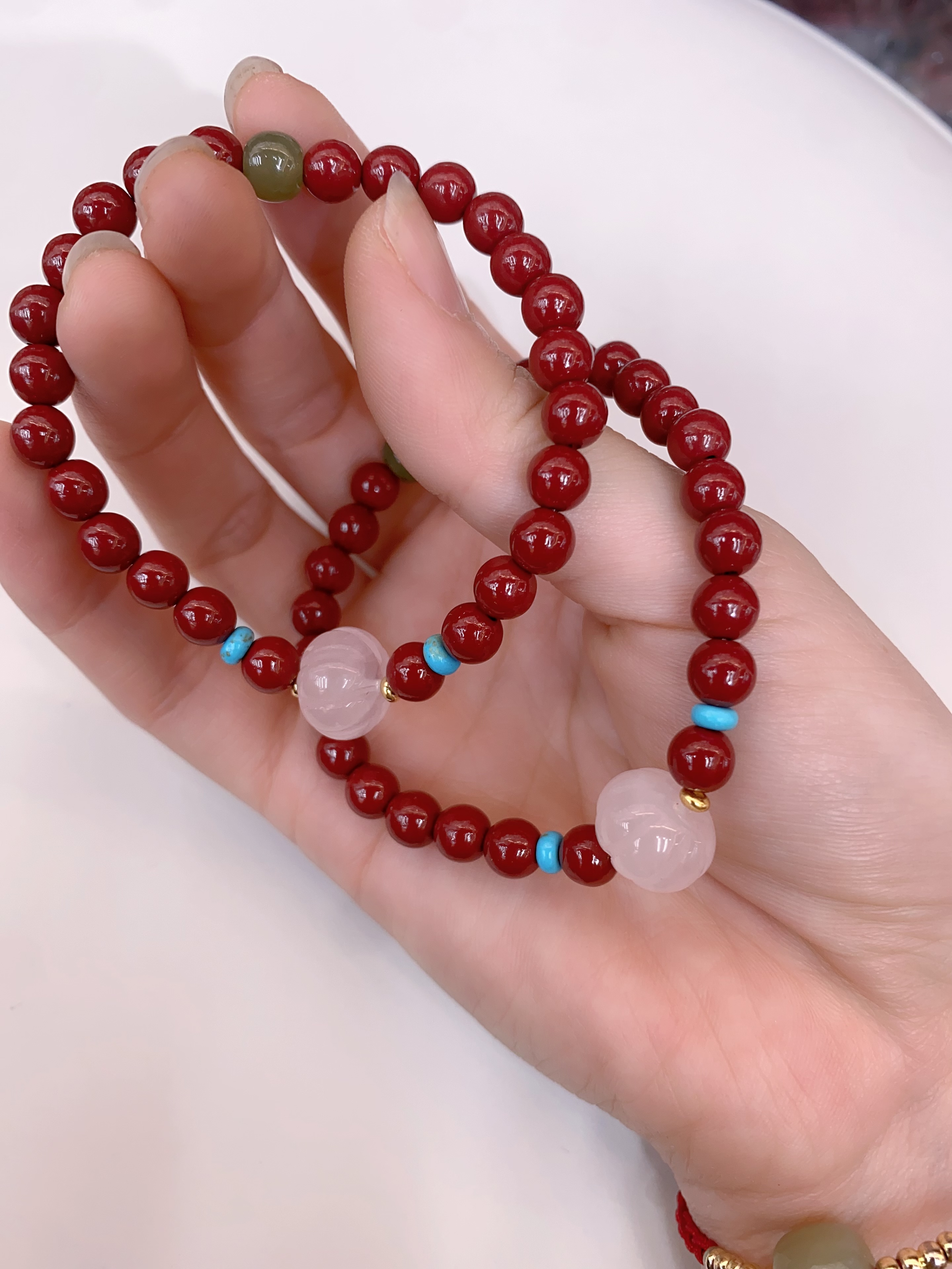 Natural Cinnabar Pumpkin Pure Heart Bracelet For Women
Vermilion
New Chinese Style String String details Picture
