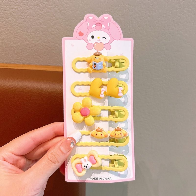 Hair clip set for girls, sweet broken hair clips, cute hair clips, children's cartoon Kulomi side clips, no damage to hair detail image 6