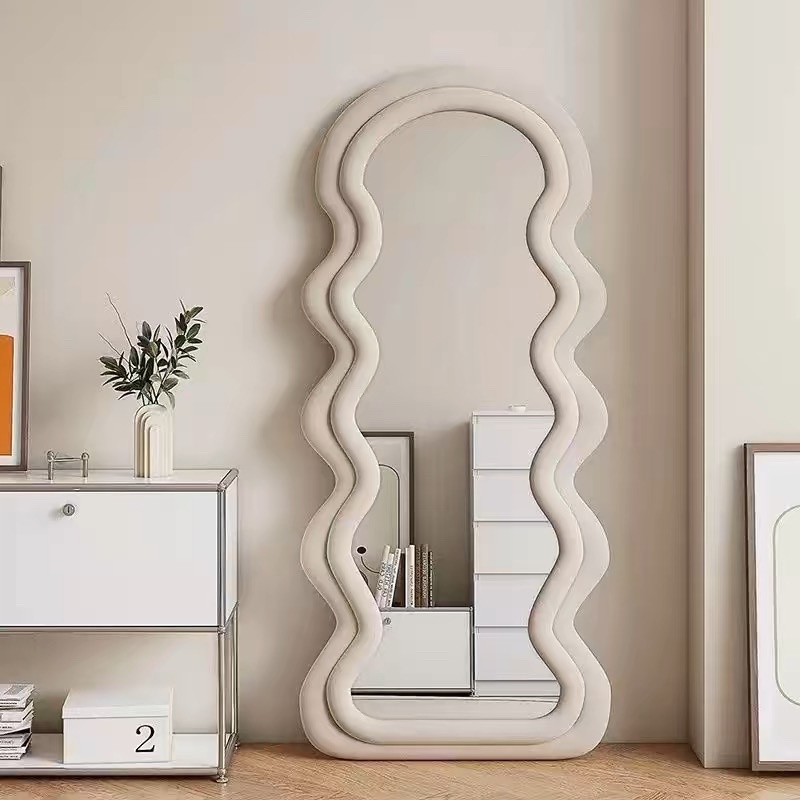 Velvet Double-Layer Wavy Floor-To-Ceiling Mirror
