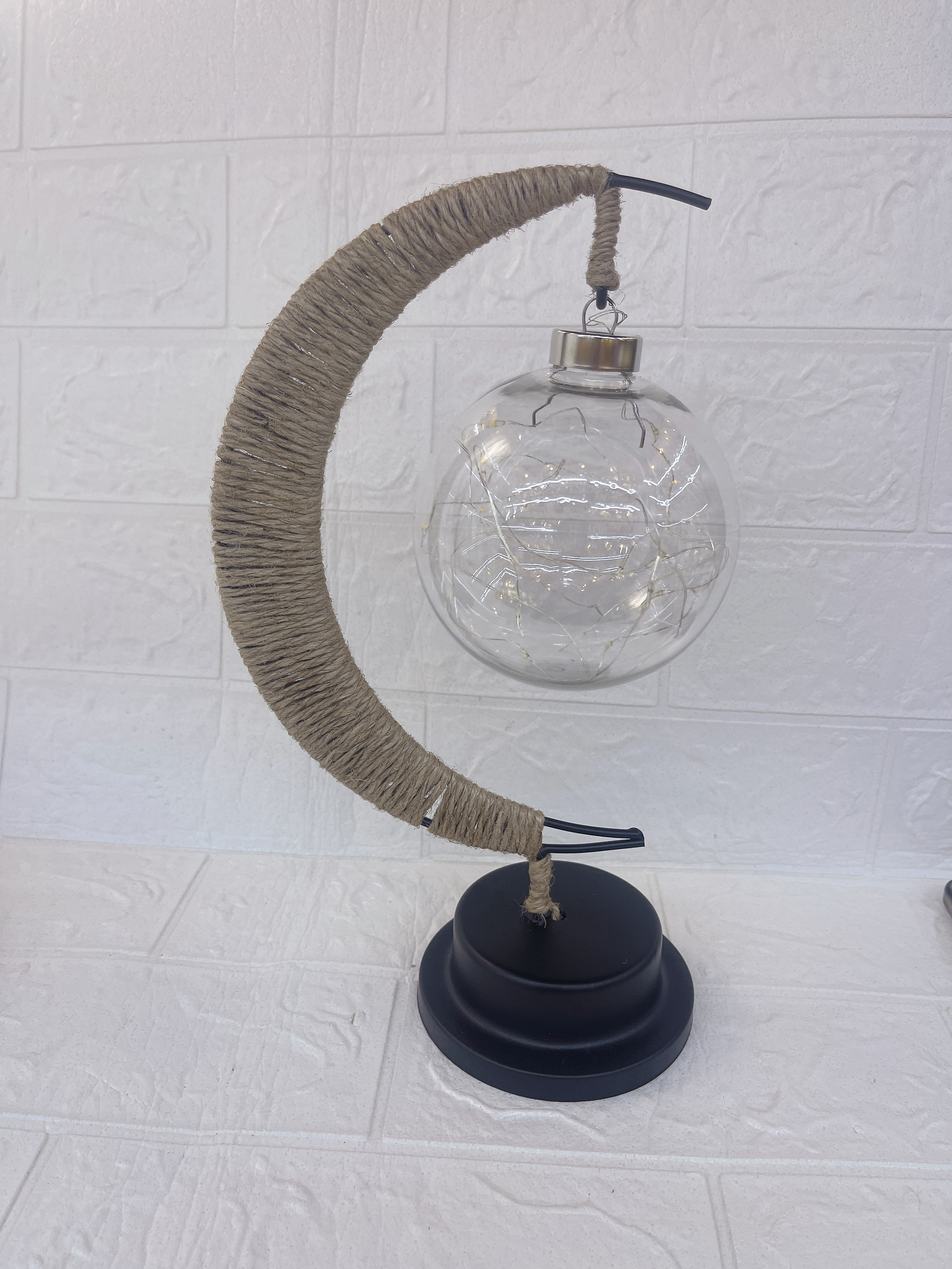 LED灯摆件简约现代家居摆件 艺术装饰品 餐桌摆件手工麻绳 工艺品装饰家居摆件醒花桶