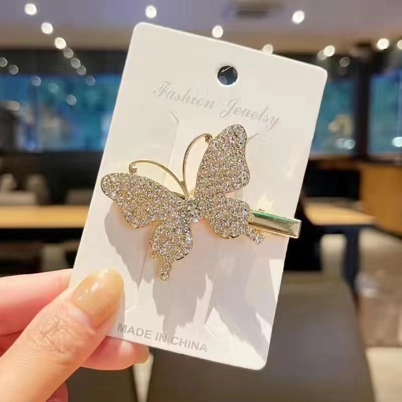 Crystal hair clips, bangs clips, broken hair, female side, back of the head bow headpiece, new side clips, duckbill clips detail image 2