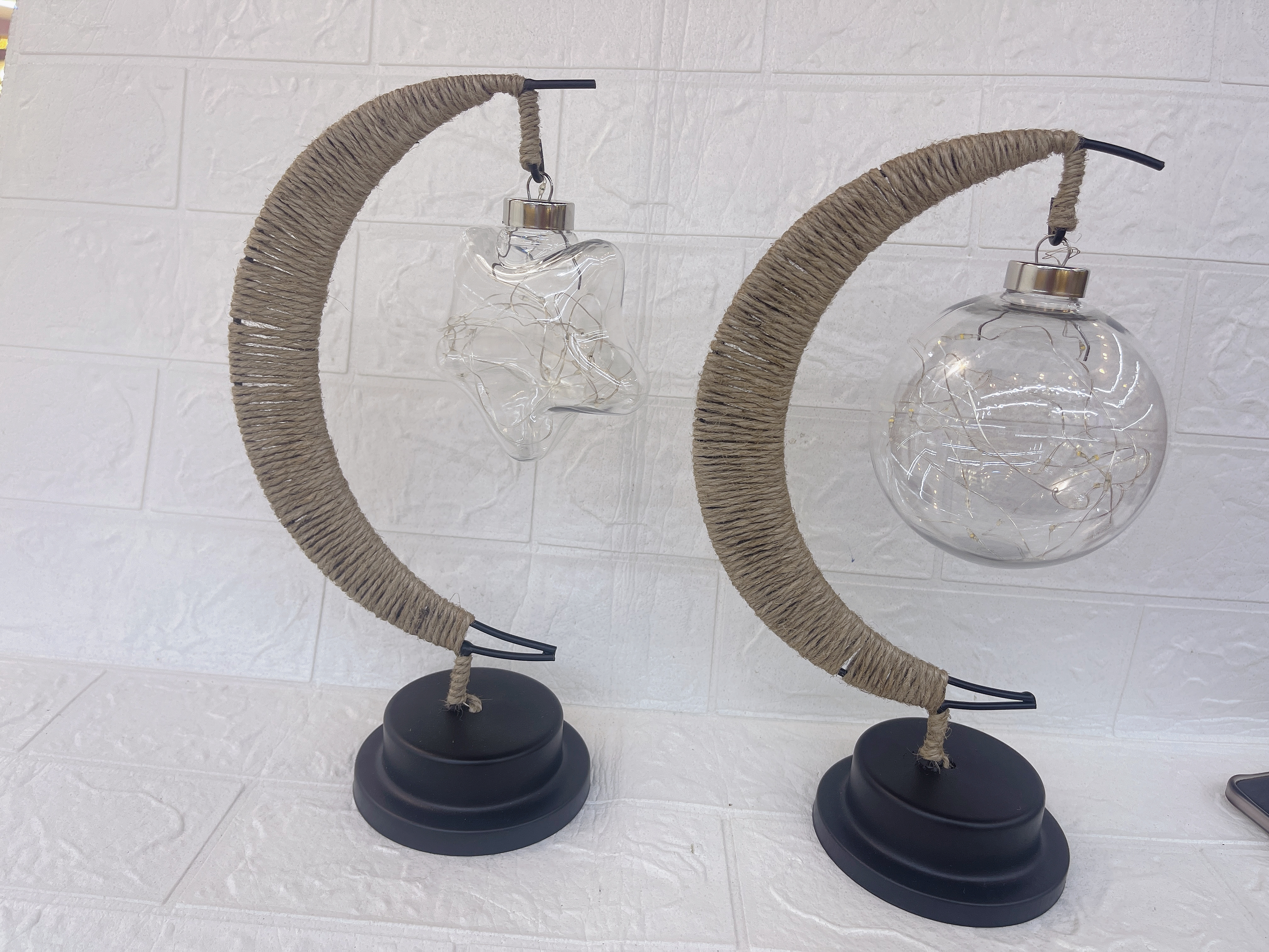 LED灯摆件简约现代家居摆件 艺术装饰品 餐桌摆件手工麻绳 工艺品装饰家居摆件醒花桶细节图