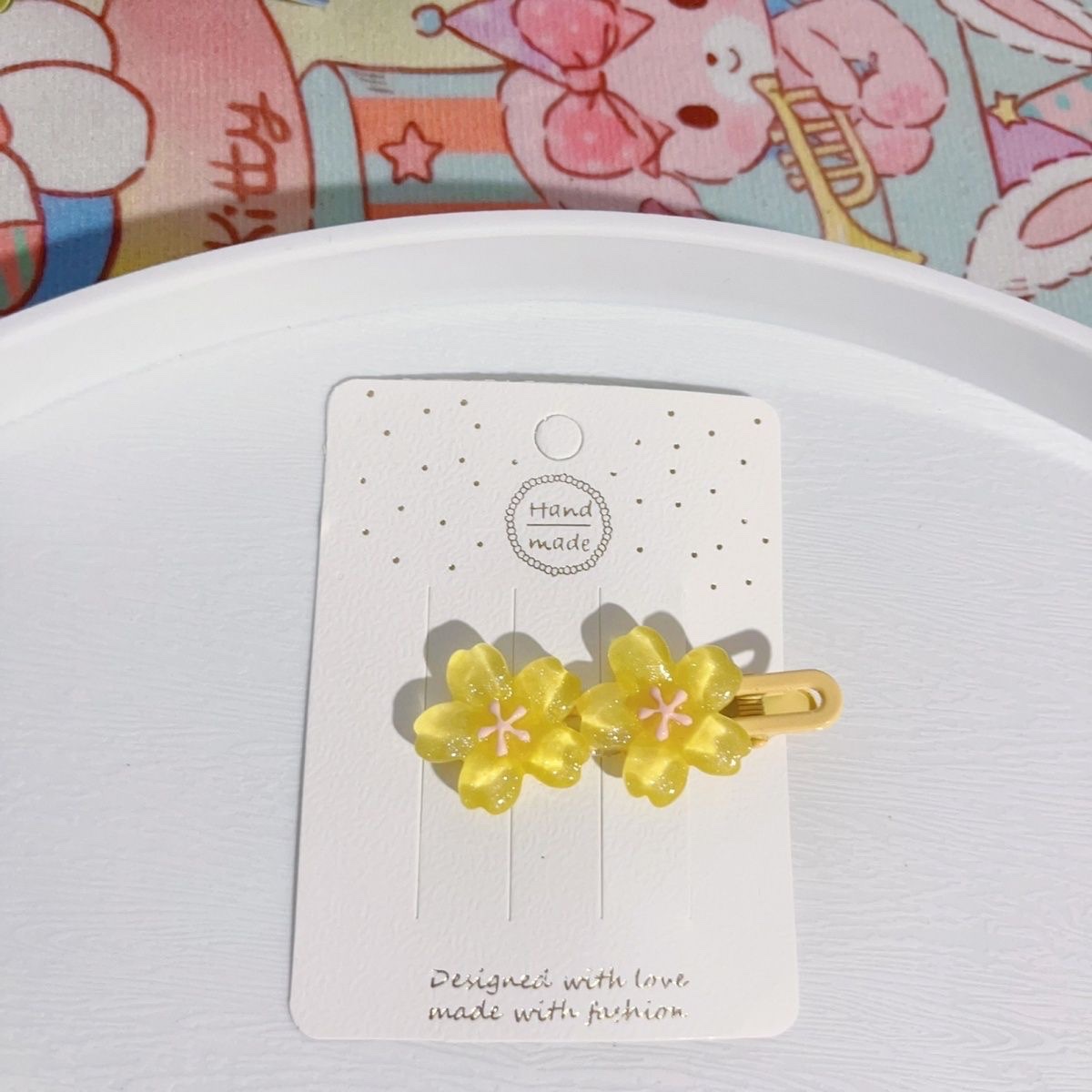 Summer fresh jelly-colored flower hair clips, high appearance level, sweet and girlish style, side duckbill hair clips, hair accessories detail image 4