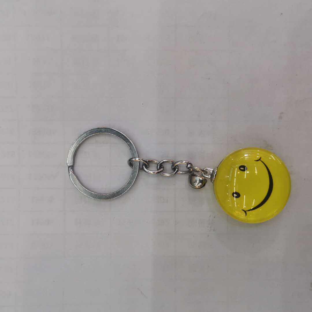 有趣的表情笑脸时光宝石钥匙链金属玻璃吊坠钥匙扣2详情2