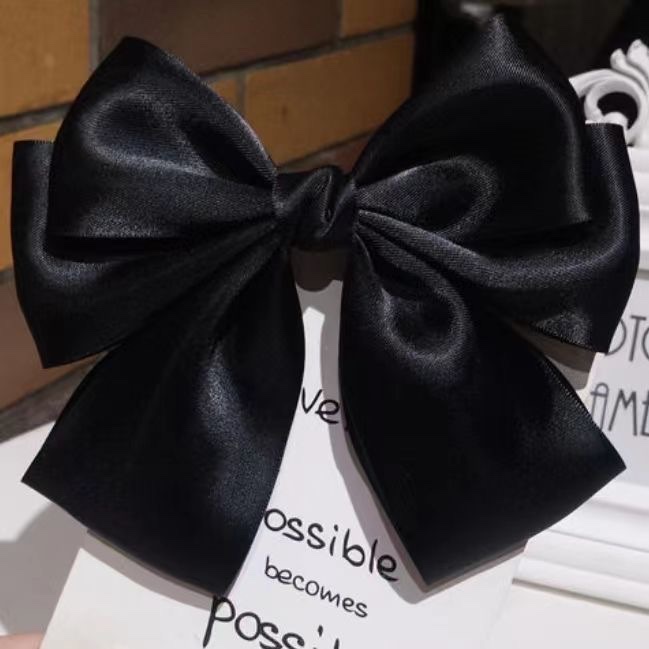 公主风缎面高颜值蝴蝶结头饰洋气精致儿童后脑勺气质弹簧发夹详情图4