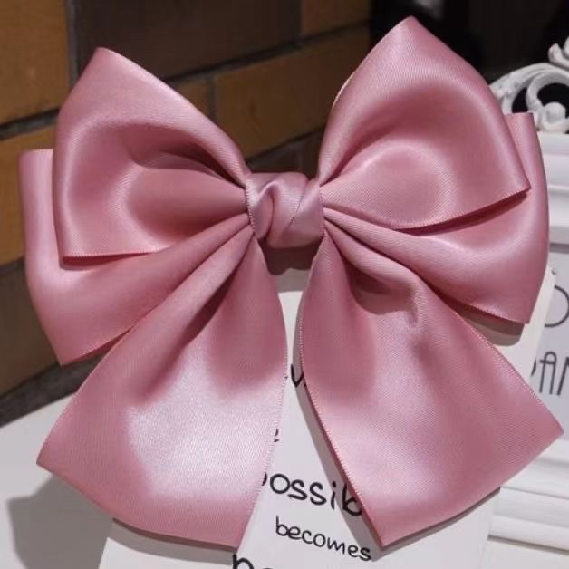 公主风缎面高颜值蝴蝶结头饰洋气精致儿童后脑勺气质弹簧发夹详情图3