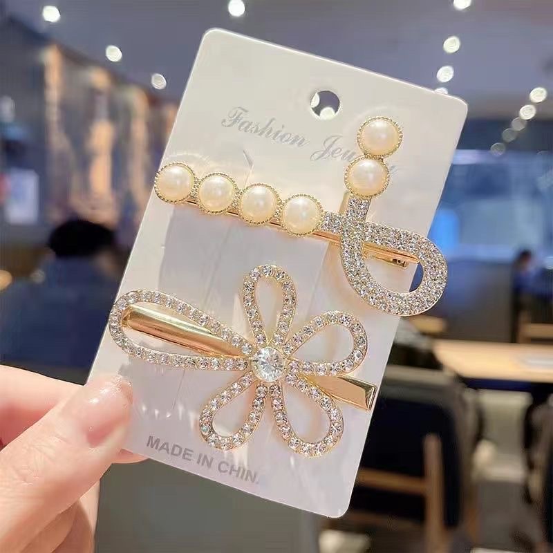 Crystal hair clips, bangs clips, broken hair, female side, back of the head bow headpiece, new side clips, duckbill clips detail image 11