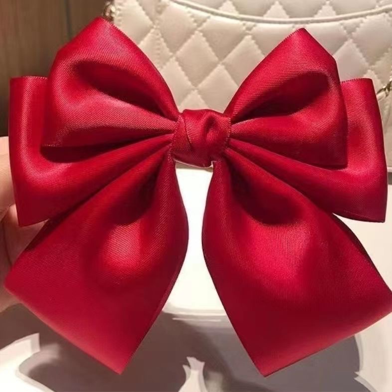 公主风缎面高颜值蝴蝶结头饰洋气精致儿童后脑勺气质弹簧发夹详情图5