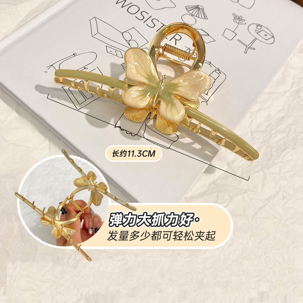 The same style as Yu Shuxin's butterfly claw clip, large 2024 new high-end shark clip, a best-selling headwear for the back of the head Specification image