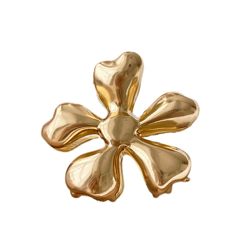 European and American metal flower gripper, light luxury and retro style, shark clip at the back of the head, cold style hair accessory detail image 3