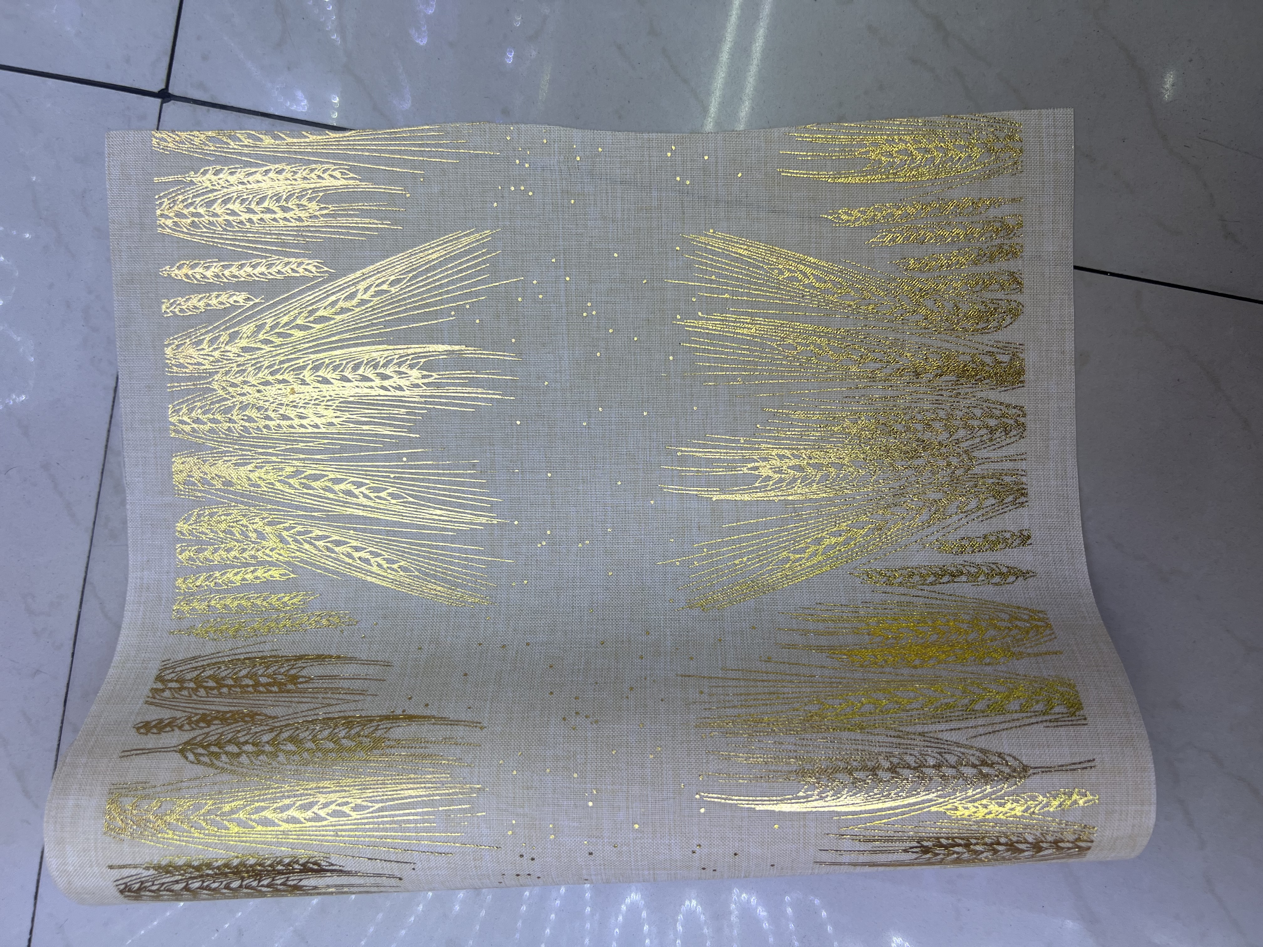 Fine linen and wheat ear tablecloth