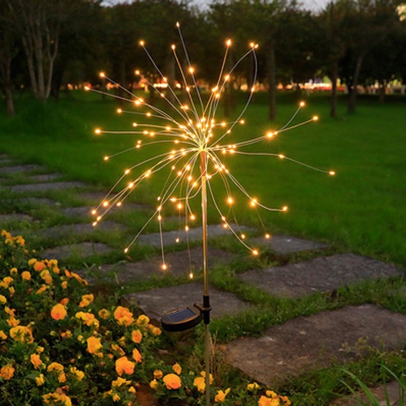 Cross-border solar ground-mounted smoke lanterns, led copper wire flashing lights, outdoor waterproof courtyard villa decoration, Christmas lights, Christmas tree, Christmas supplies Specification image