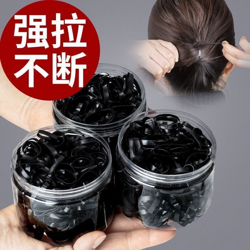 High elasticity and durability of small rubber bands, disposable rubber bands, black children's hair ties, and other small rubber bands for hair bands detail image 2