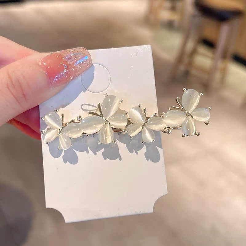 Elegant cat's eye butterfly hair clip, side duckbill clip, high-end hairpin clip, hair accessory side clip, lady's broken hair clip detail image 3