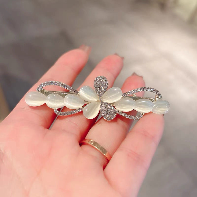 Elegant cat's eye butterfly hair clip, side duckbill clip, high-end hairpin clip, hair accessory side clip, lady's broken hair clip details Picture