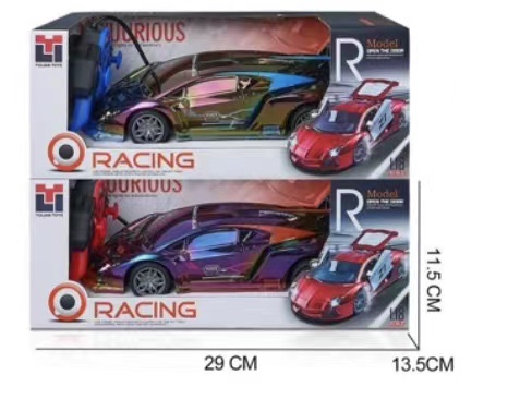 电动遥控车1：18七彩喷镀灯光仿真车包充电两色混装产品图