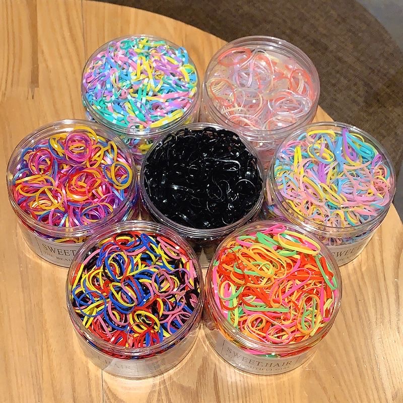 High elasticity and durability of small rubber bands, disposable rubber bands, black children's hair ties, and other small rubber bands for hair bands details Picture