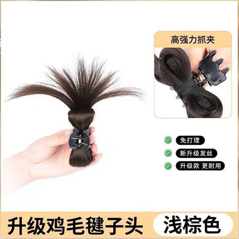 Half-tied chicken feathers, bun hairstyle, false hair, hairband, sweet and cool, hot girl, fountain high ponytail, lazy chicken coop hairstyle, false hair, wig detail image 14