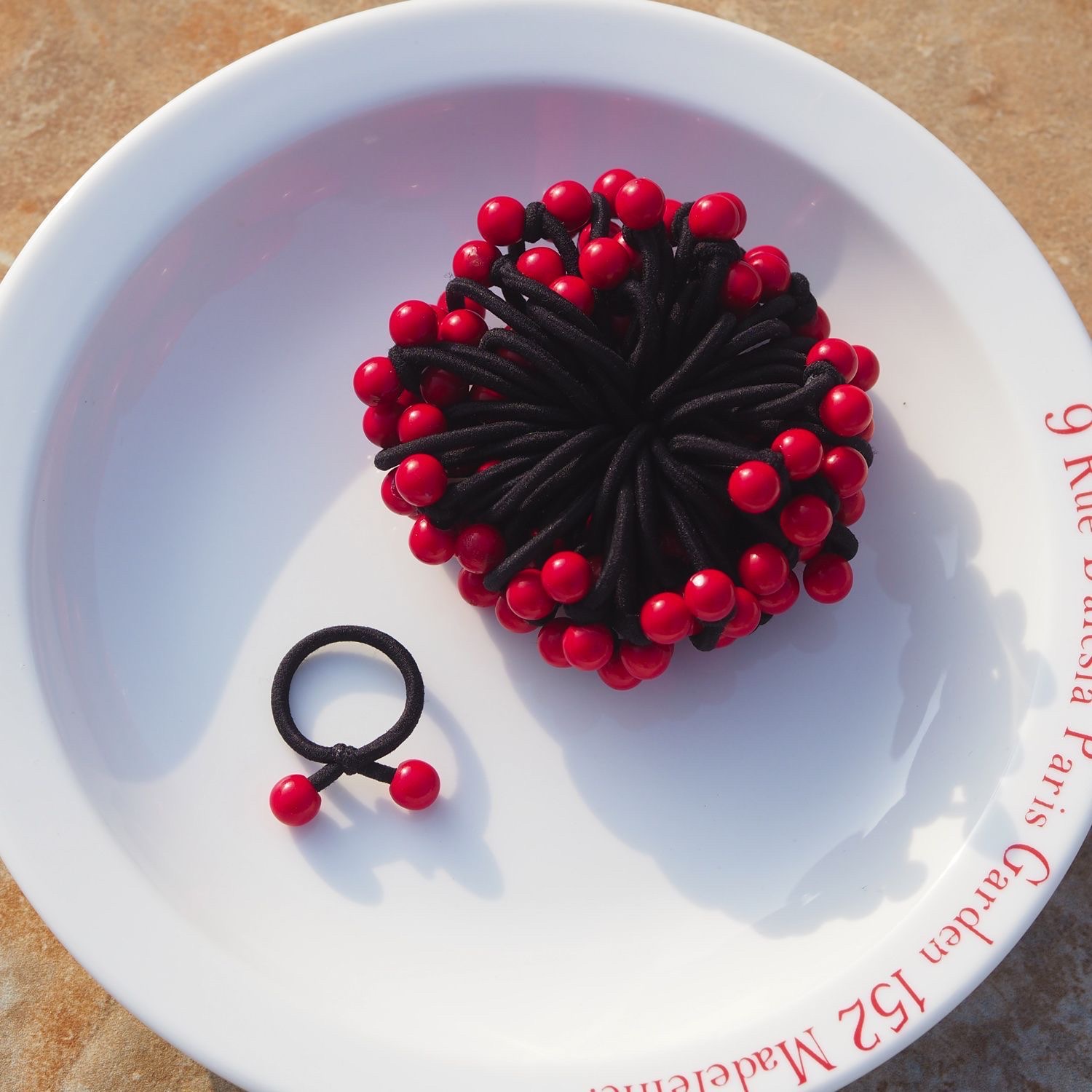 Children's small rubber bands, baby hair bands, no damage to hair, girls' small black hair ties, braids, red beans, no marks, high elasticity detail image 5