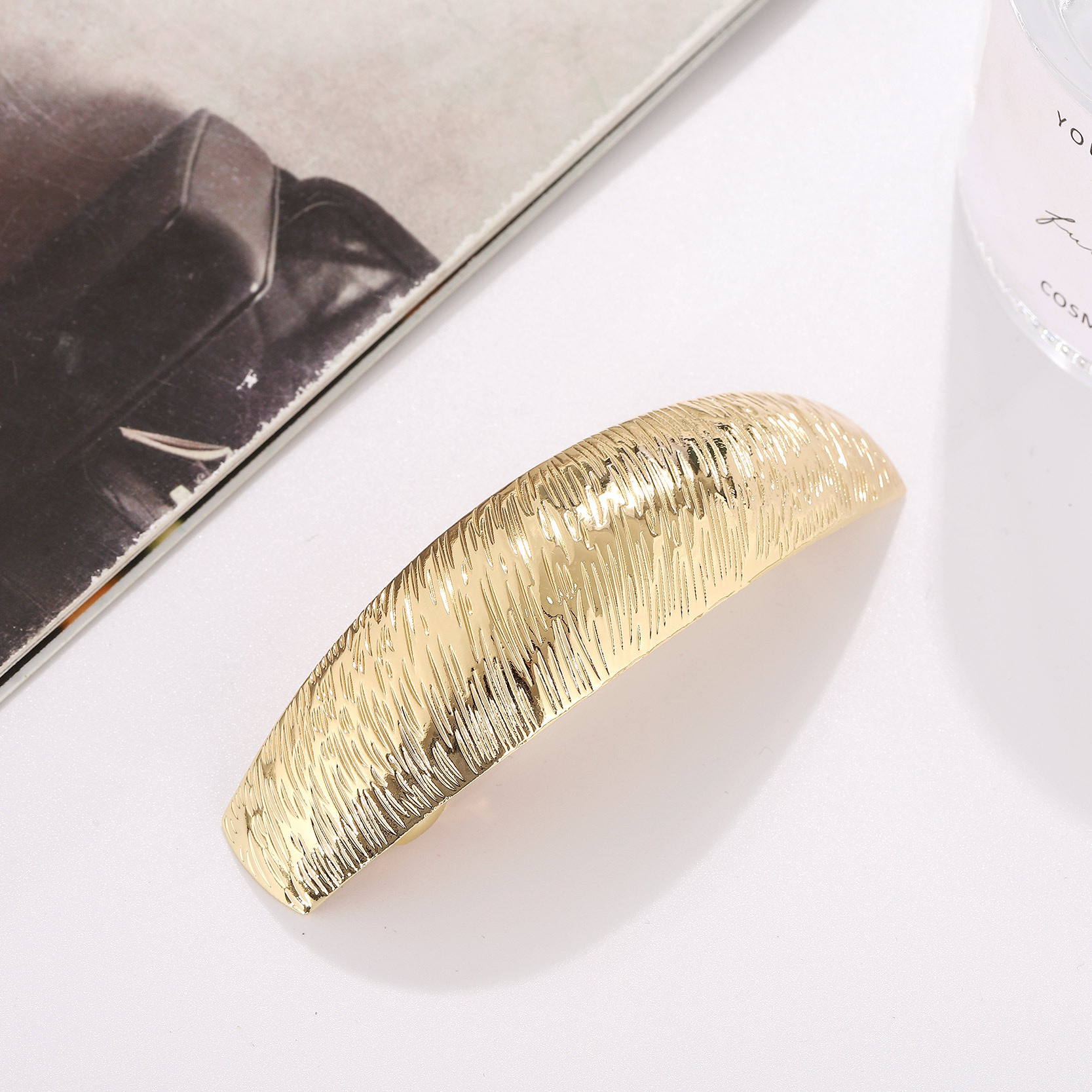 European and American foreign trade fashion hair clips, women's rough surface silk road curved arch spring clips, AliExpress, Amazon factory supply wholesale detail image 5