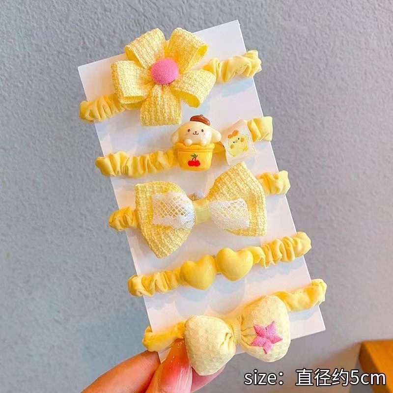 Korean version of the pleated small intestine loop with a bun hairstyle cartoon hair tie, high elasticity and durability leather band, hair tie, children's hair tie, hair tie, hair tie, women's autumn and winter style details Picture